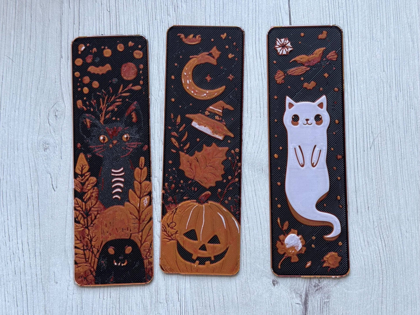 Bookmarks set - Witch's familiars , fantasy bookmark, autumn bookmark, halloween bookmarks, kawaii