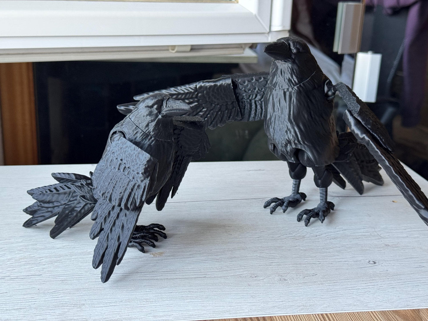 Articulated Raven Figure | Gothic Decor | Fantasy Desk Decor | Raven Collector Gift