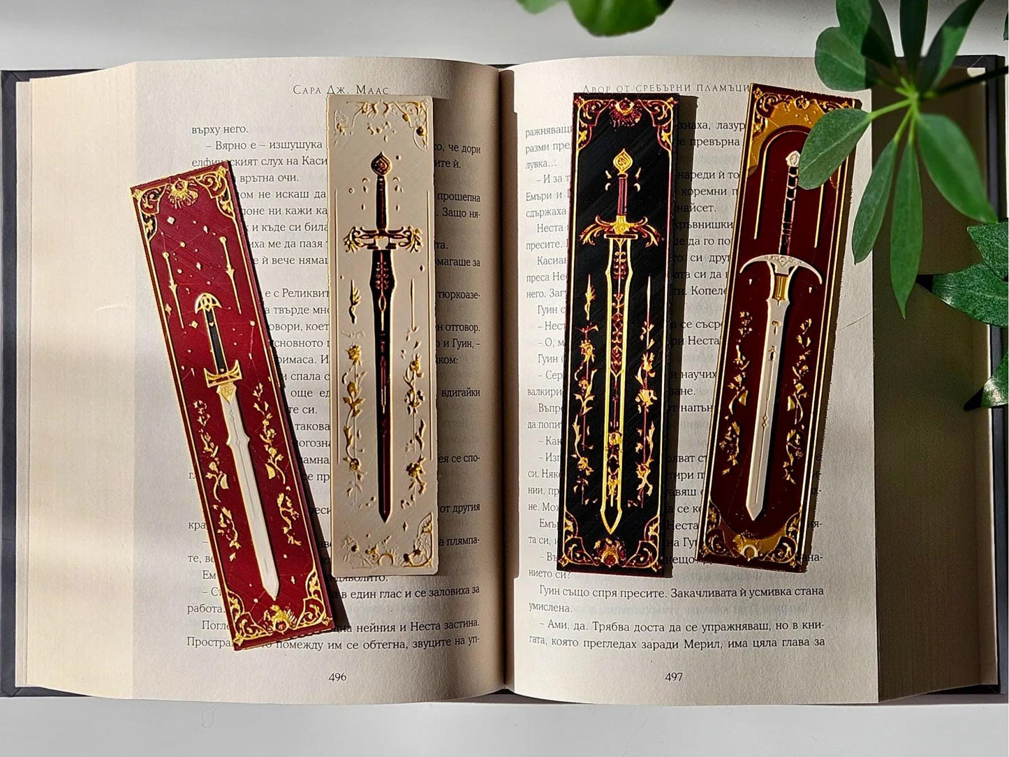 Bookmark - "Elven blades" / fantasy bookmark / autumn bookmark