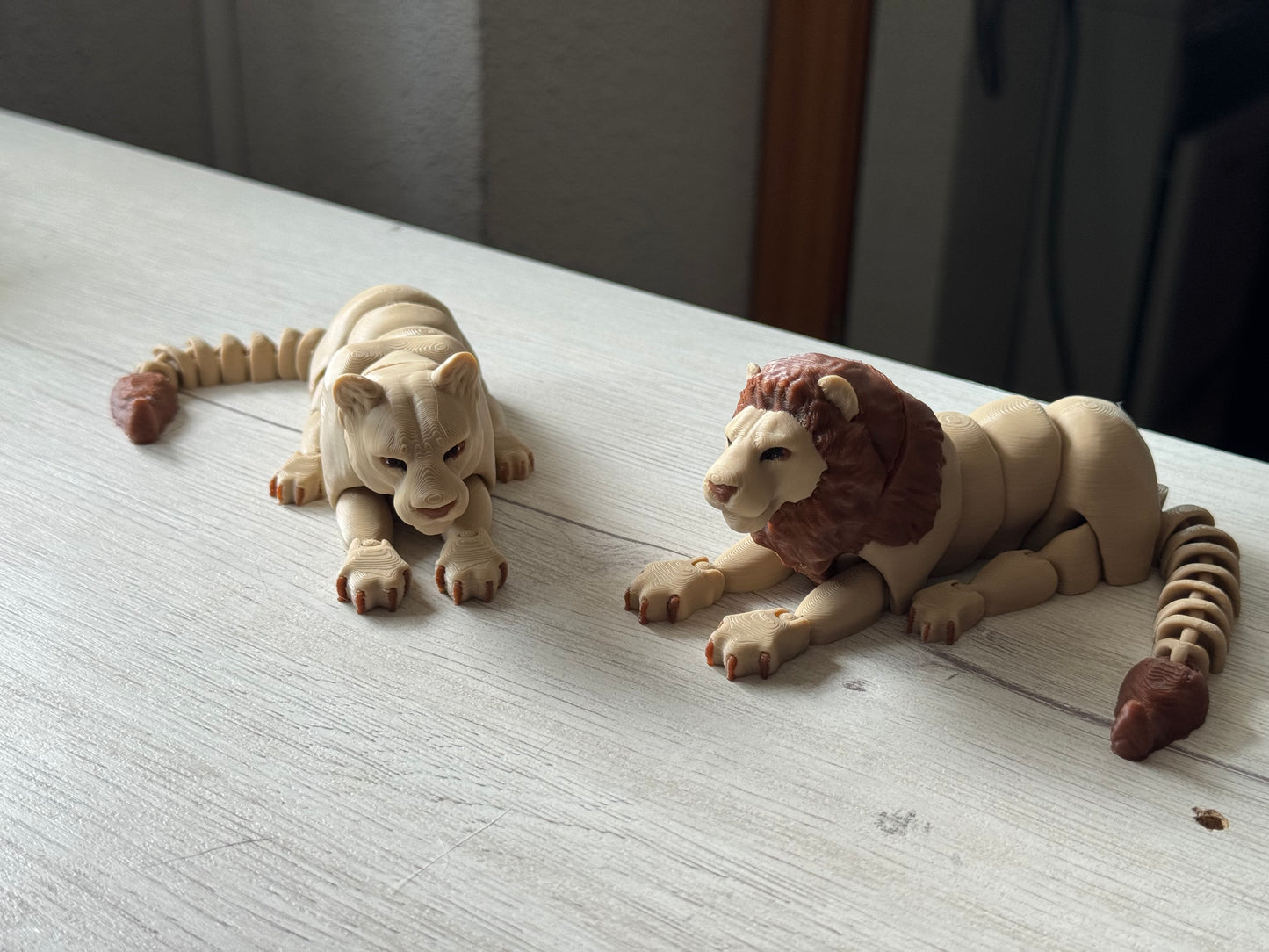 Articulated Animal Figurines – Posable Fox, Wolf, Tiger, Cheetah, Arctic Leopard | 3D Printed Figure | Flexible Animal Gift