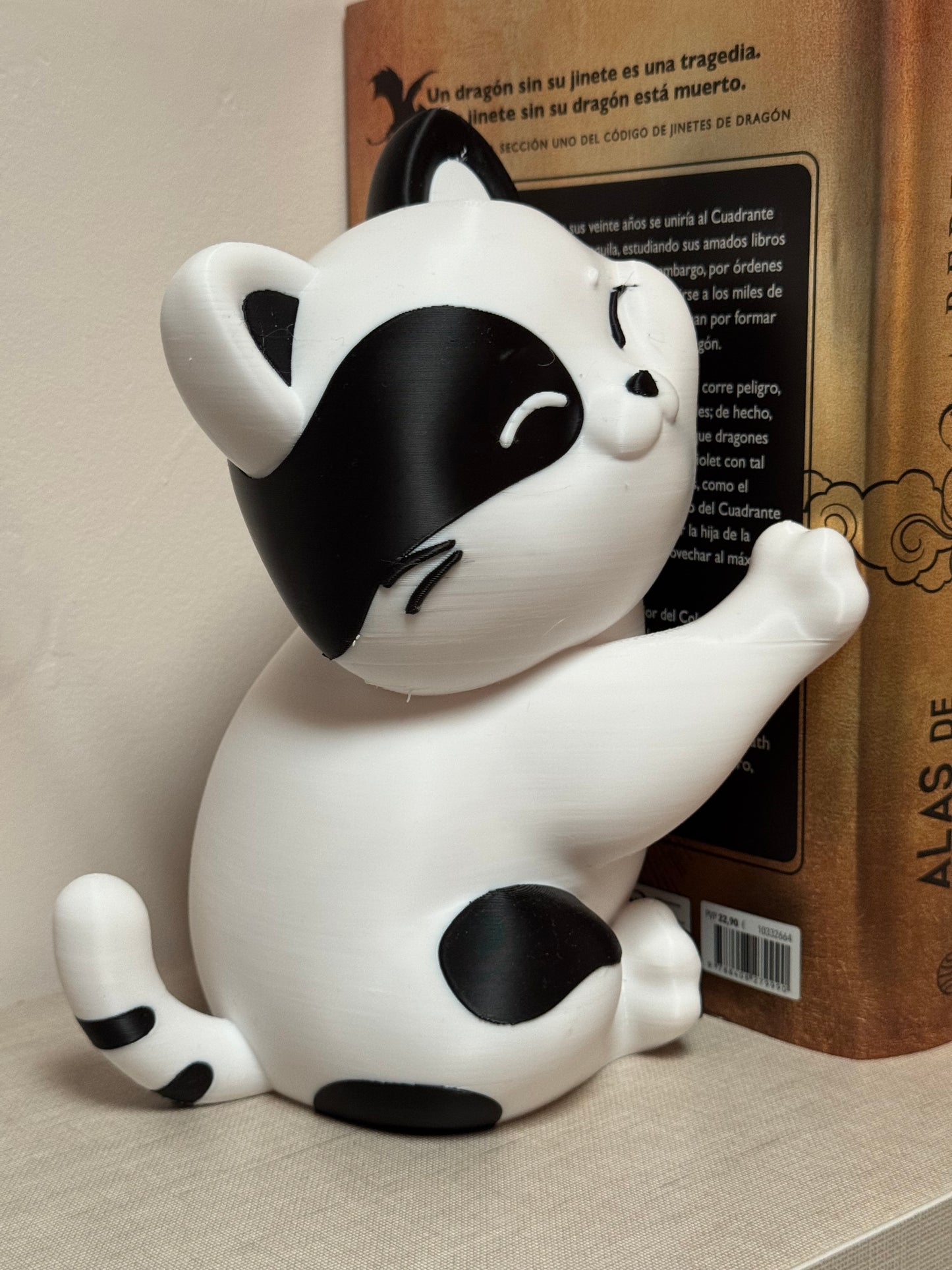 Sujetalibros de Gato – Escultura Personalizable 3D para Estantería | Decoración Book Nook y Regalo para Amantes de los Gatos