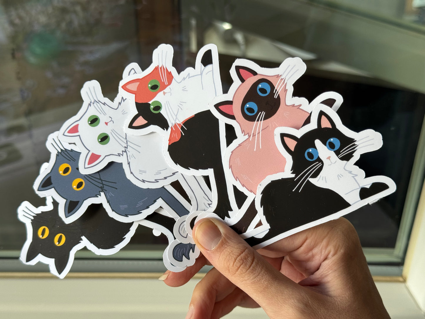 Handmade Long Hair Cat Sticker (Matte/Glossy) – Individual Selection