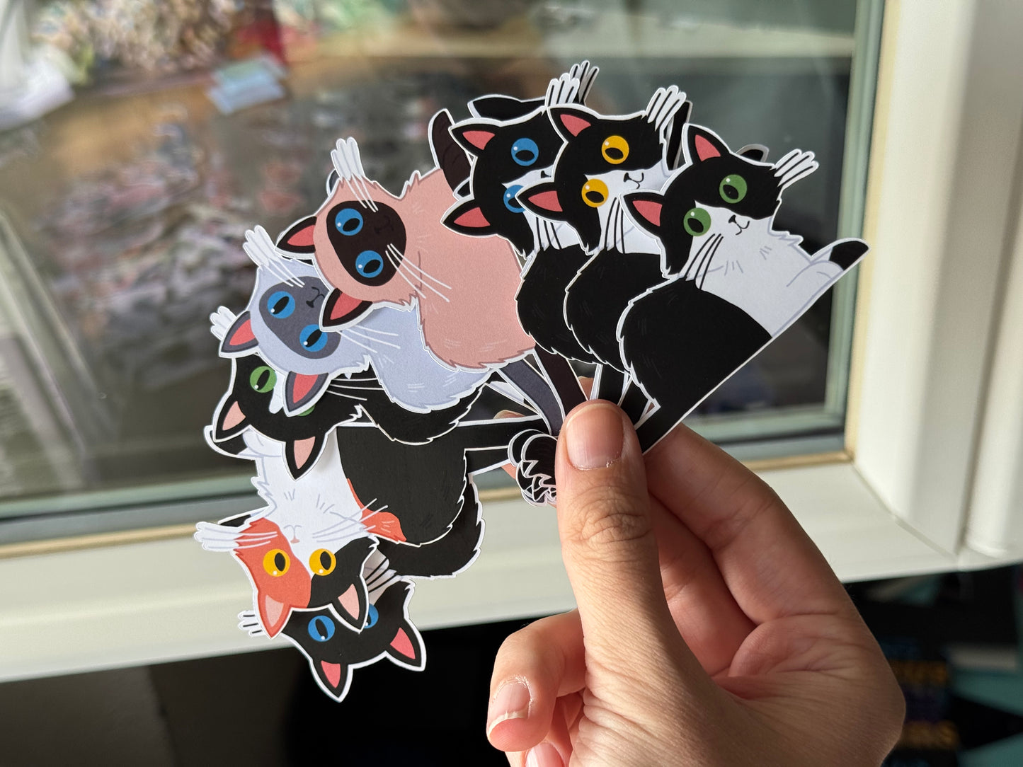 Handmade Long Hair Cat Sticker (Matte/Glossy) – Individual Selection