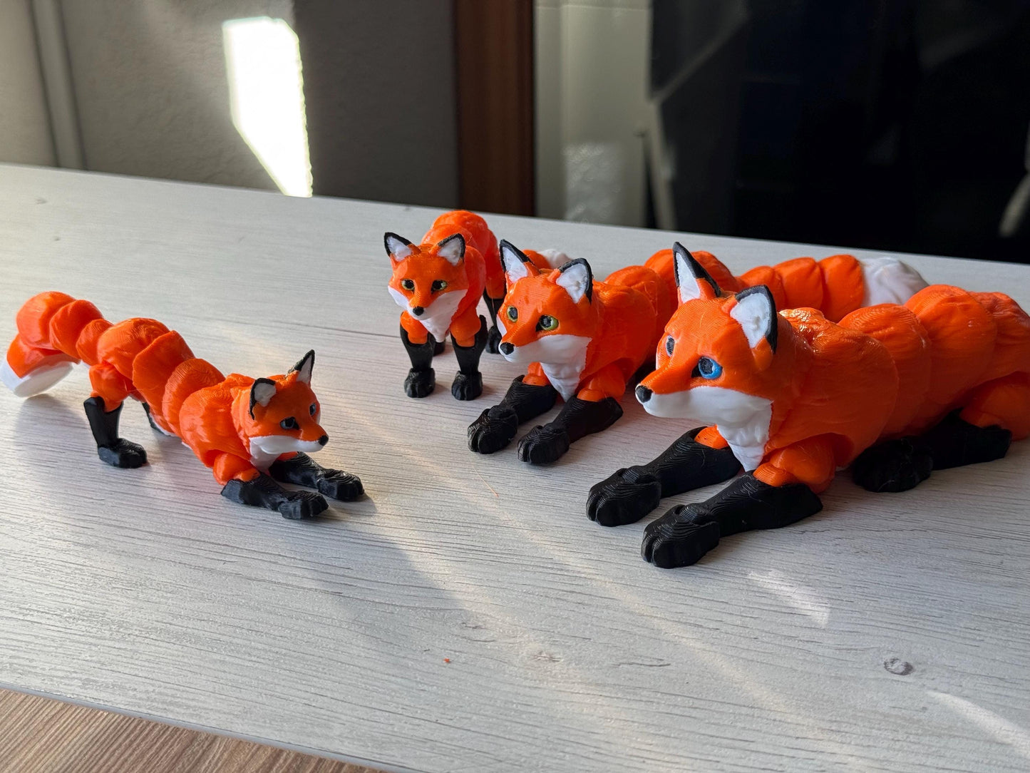 Animales flexibles - Figura articulado anti estrés / kitsune flexible / zorro ártico flexible / zorro flexible