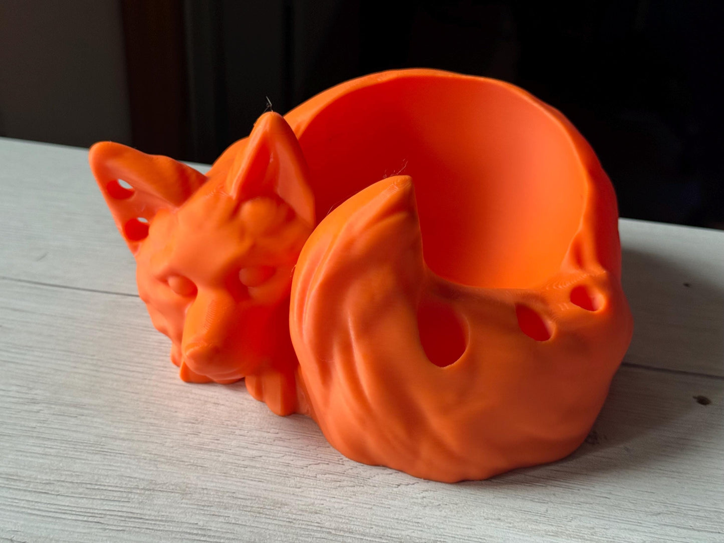 Adorable fox shaped wool bowl, wool holder, holder for storing crochet hooks, knitting needles and more