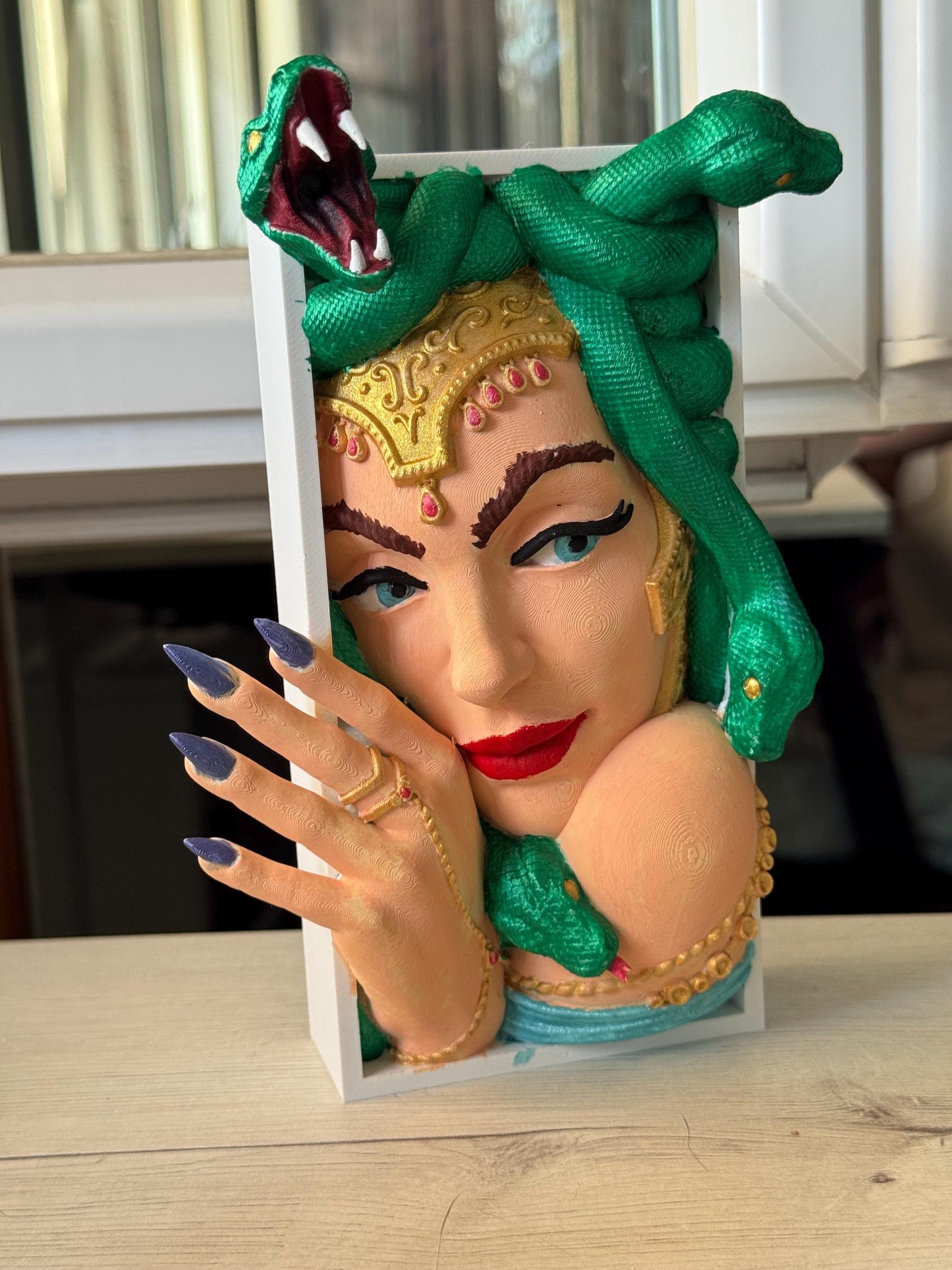 Separalibros Medusa – Decoración mitológica para estantería | Accesorio de lectura único | Amantes de los libros | decoración de terror