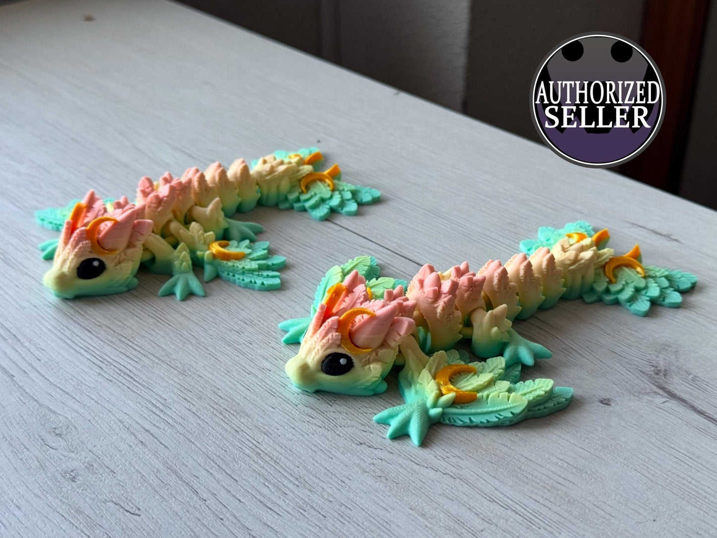 Articulated mini moon dragon - gift for dragon lovers, printed dragon, figures for desk, articulated mini wyvern