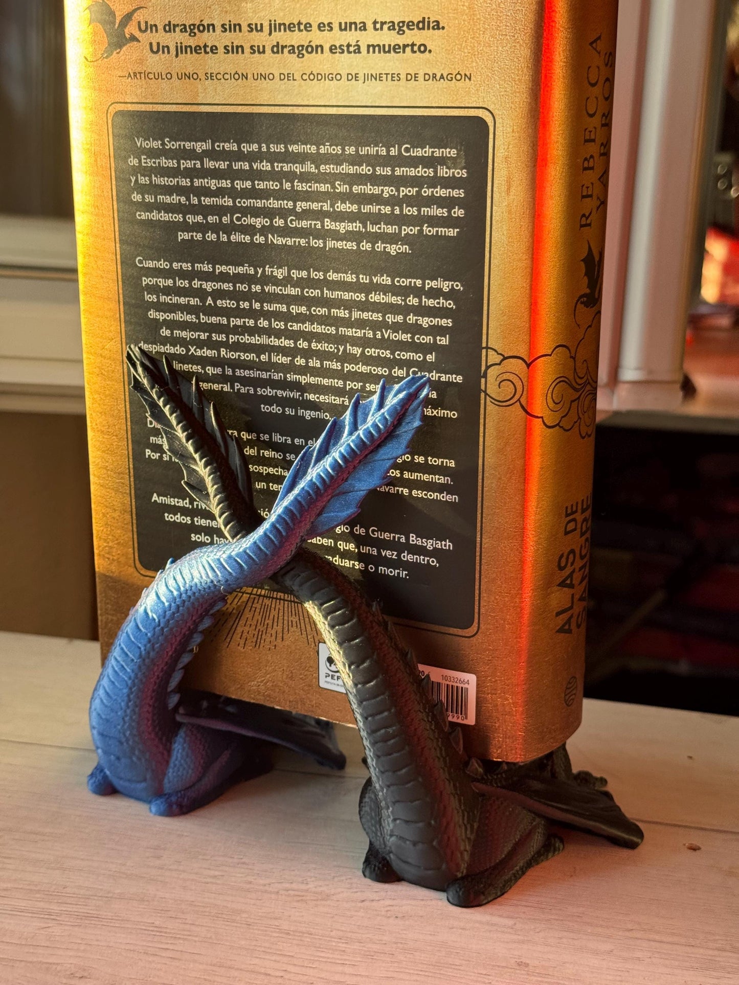 Expositor de libros con dragones gemelos: soporte para libros, decoración de librerías, soporte para tabletas Kindle, expositor de wyvern