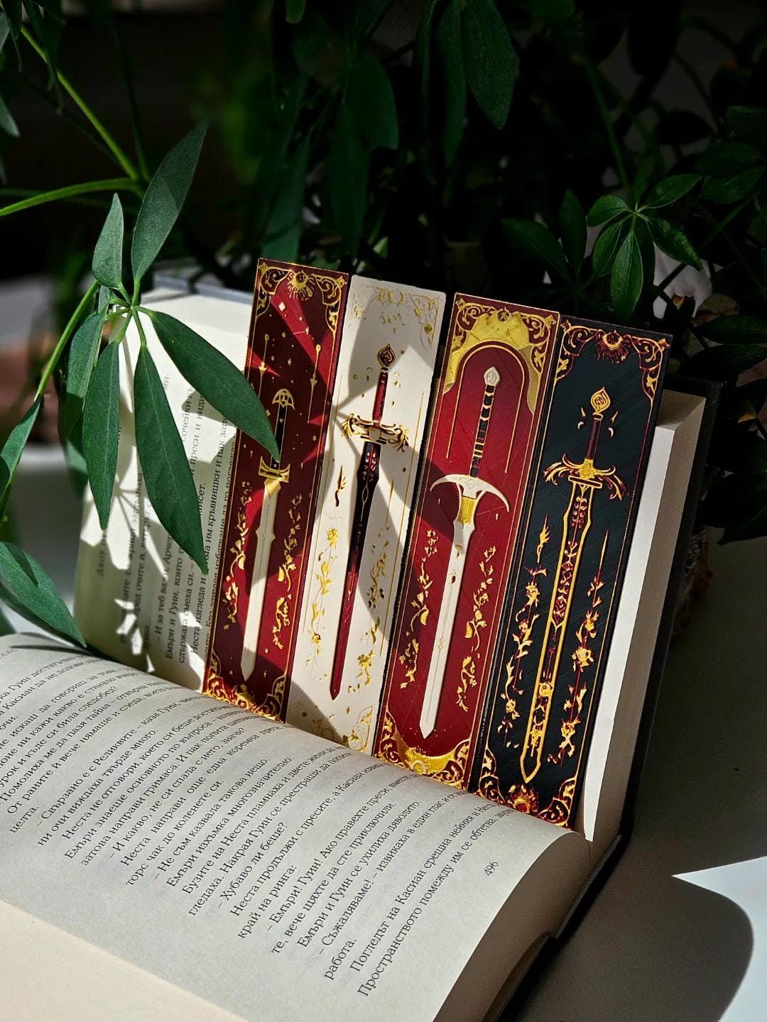 Bookmark - "Elven blades" / fantasy bookmark / autumn bookmark