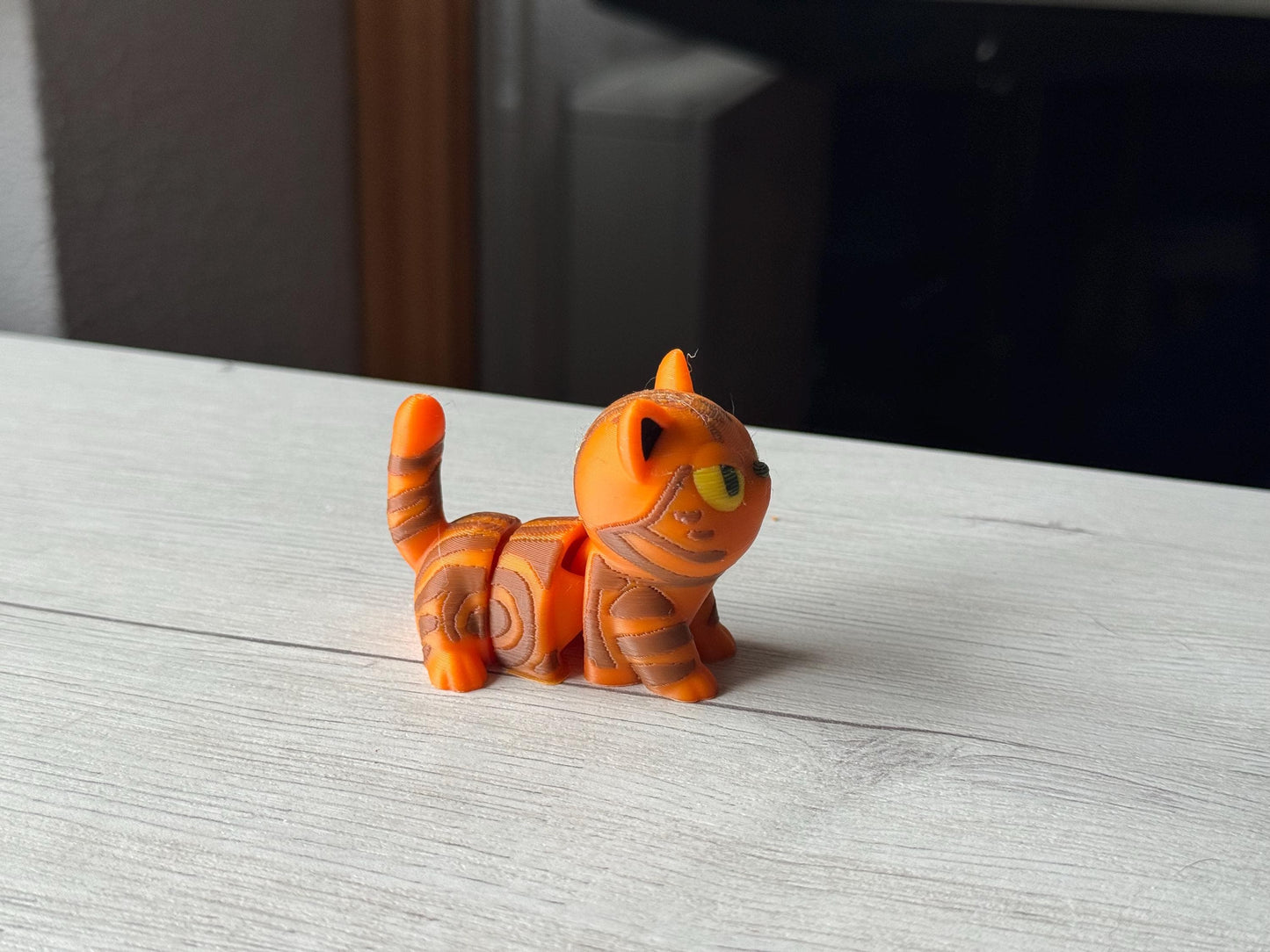 Gato articulado personalizado – Figura 3D impresa en colores Calicó, Esmoquin, Blanco, Negro | Réplica de mascota para amantes de gatos