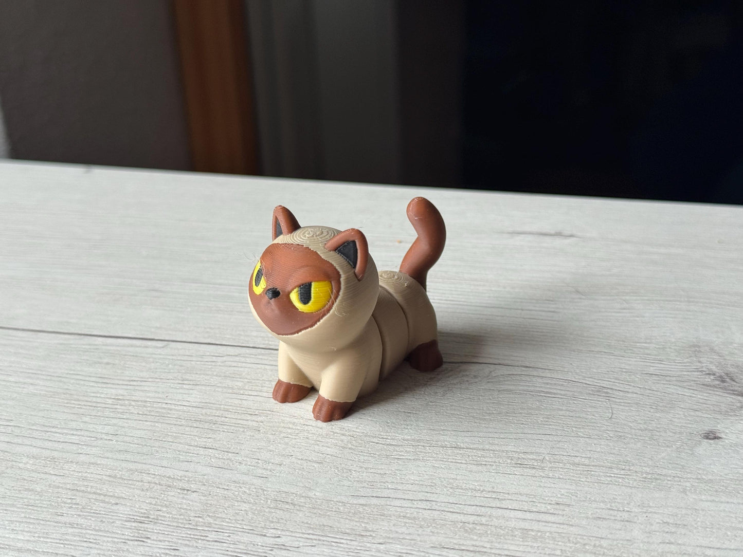 Gato articulado personalizado – Figura 3D impresa en colores Calicó, Esmoquin, Blanco, Negro | Réplica de mascota para amantes de gatos