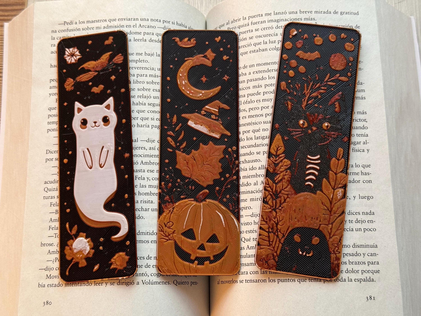 Bookmarks set - Witch's familiars , fantasy bookmark, autumn bookmark, halloween bookmarks, kawaii