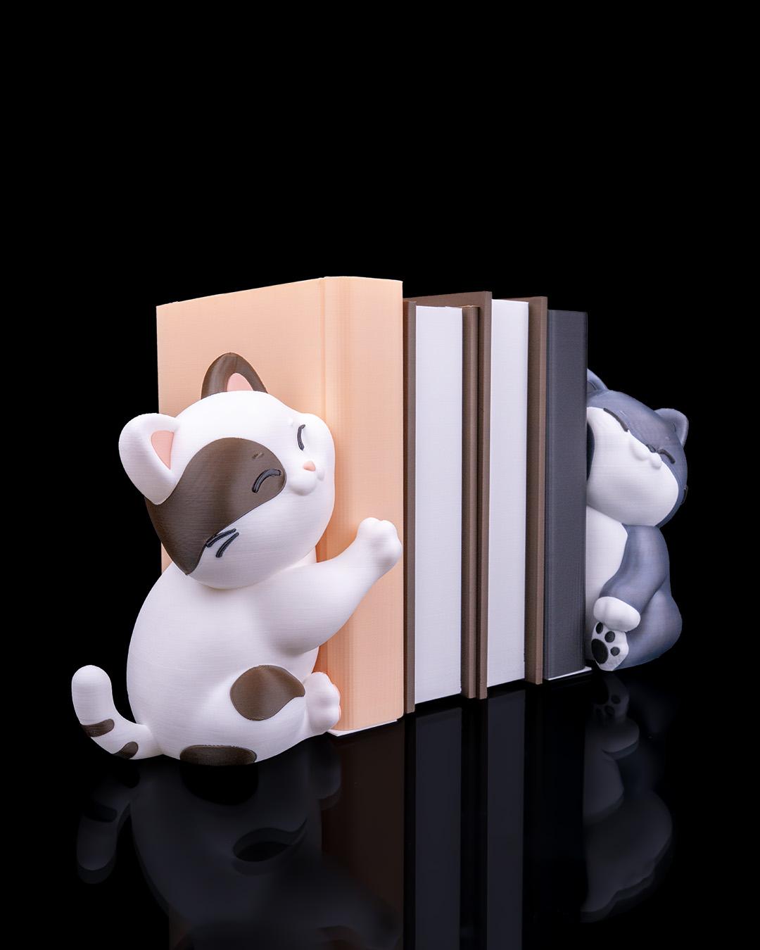 Sujetalibros de Gato – Escultura Personalizable 3D para Estantería | Decoración Book Nook y Regalo para Amantes de los Gatos