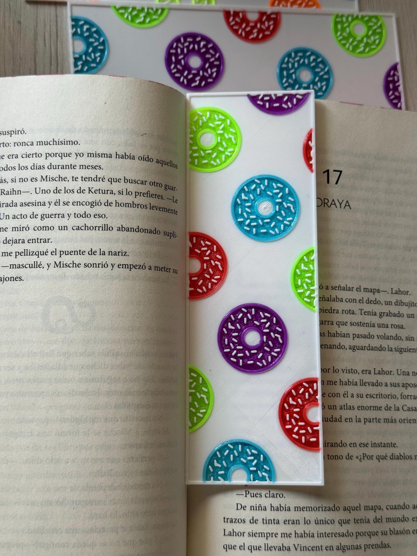 Stained Glass Donut Bookmark – Translucent Plastic Bookmark for Book Lovers | Cute Summer Reading Gift | Colorful Donut Gift for Readers