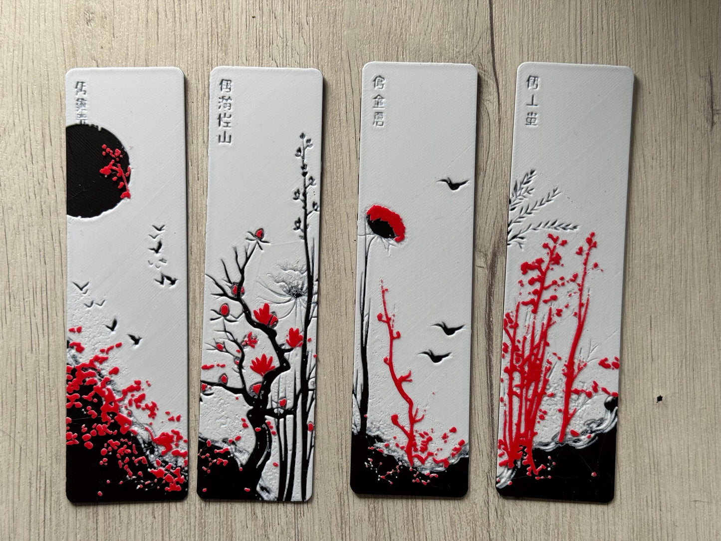 Bookmark - "Red Blossom"  / fantasy bookmark / autumn bookmark