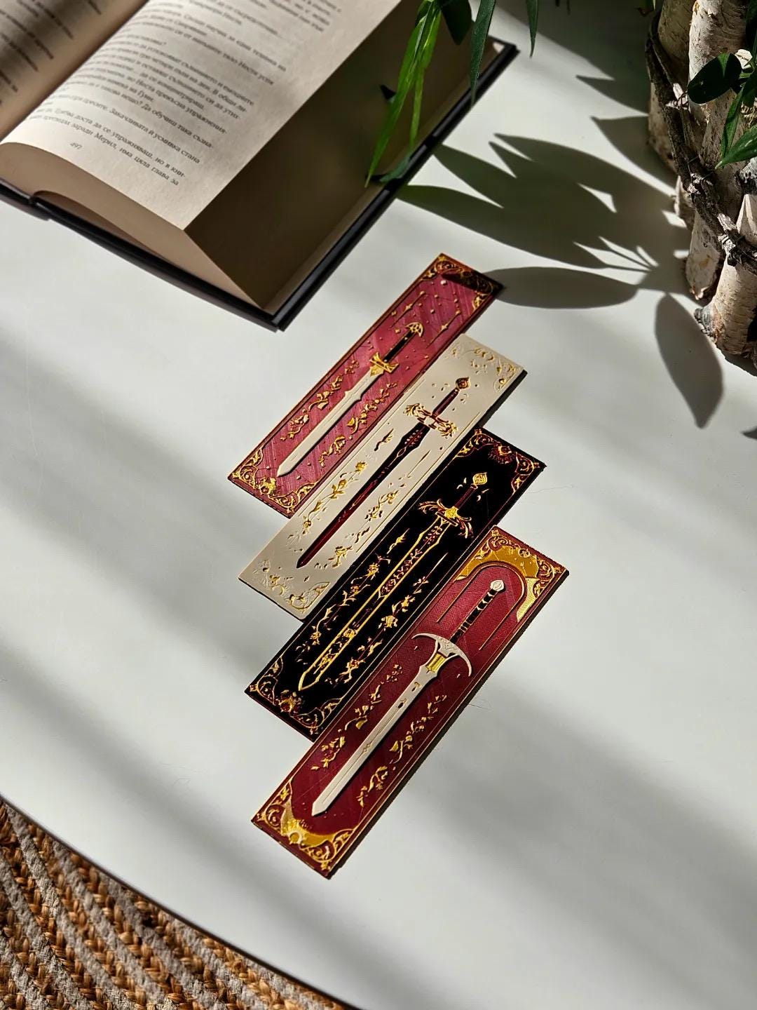 Bookmark - "Elven blades" / fantasy bookmark / autumn bookmark