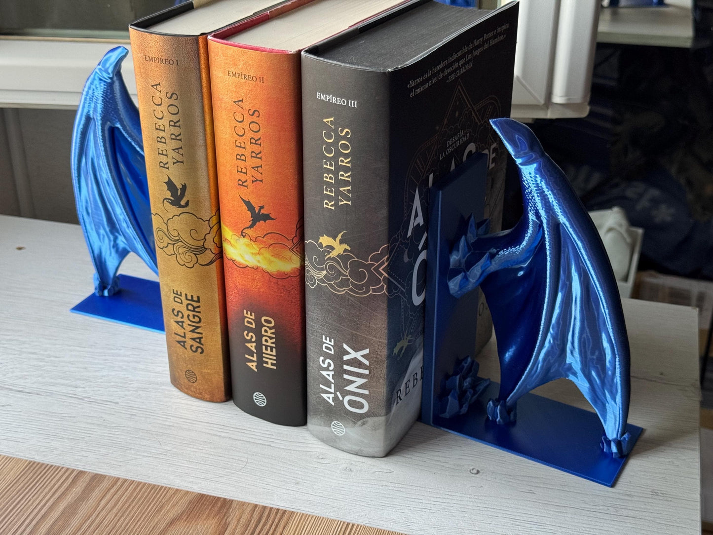 Dragon Wings Bookends – Fantasy Book Shelf Decor | 3D Printed Guardian Wings