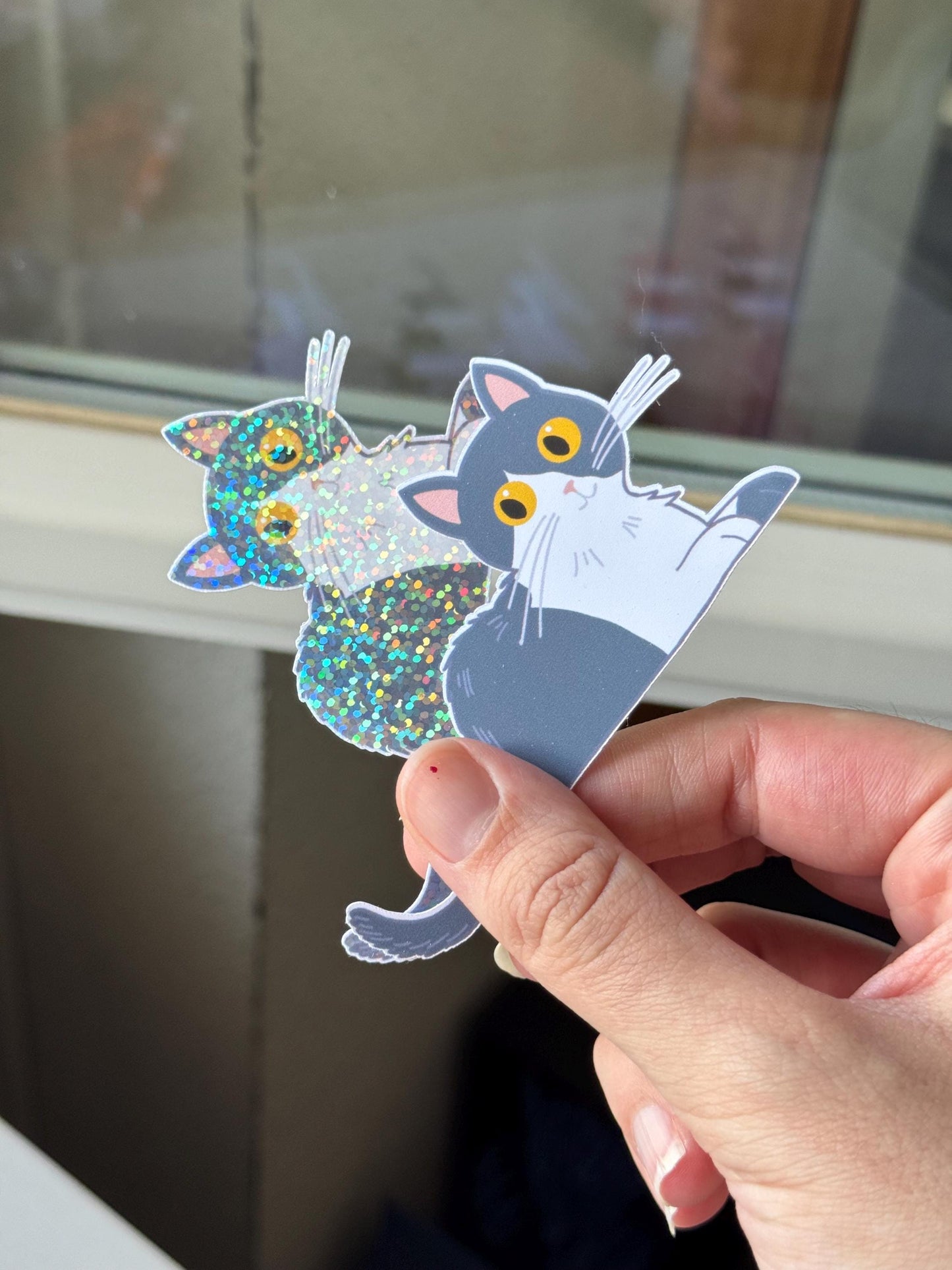Cat Stickers – Hand Drawn, Custom Colors & Hair Patterns – Matte, Glossy or Holographic – Cute Gift for Cat Lovers