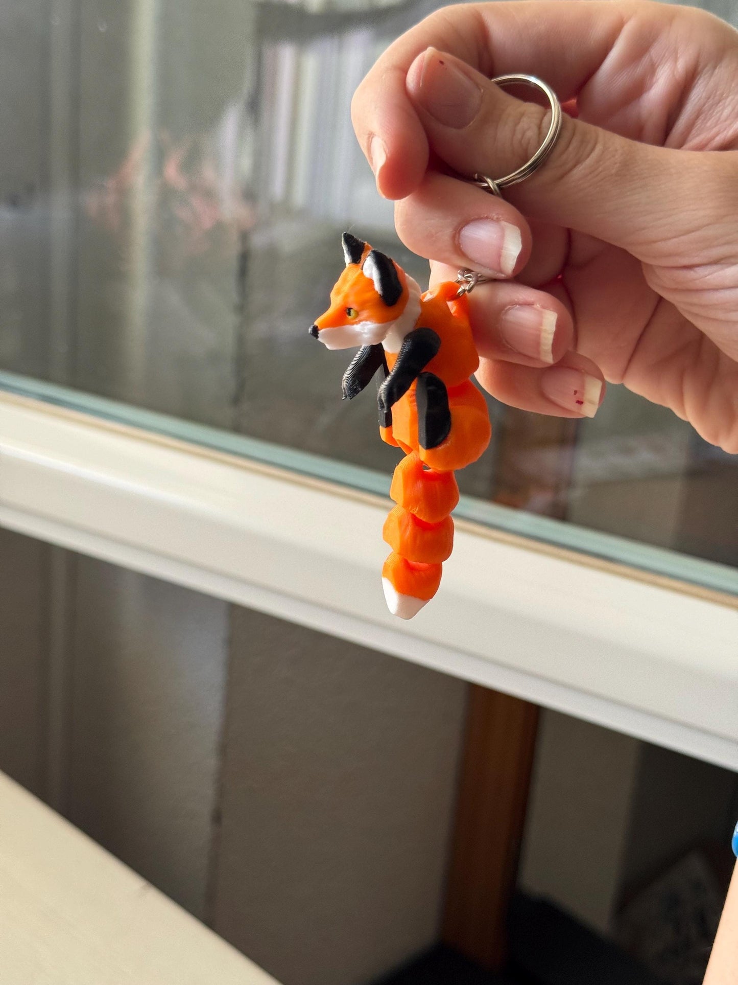 Mini Fox Keychain – 3D Printed Cute Keyring, Fantasy Bag Charm, Custom Colors