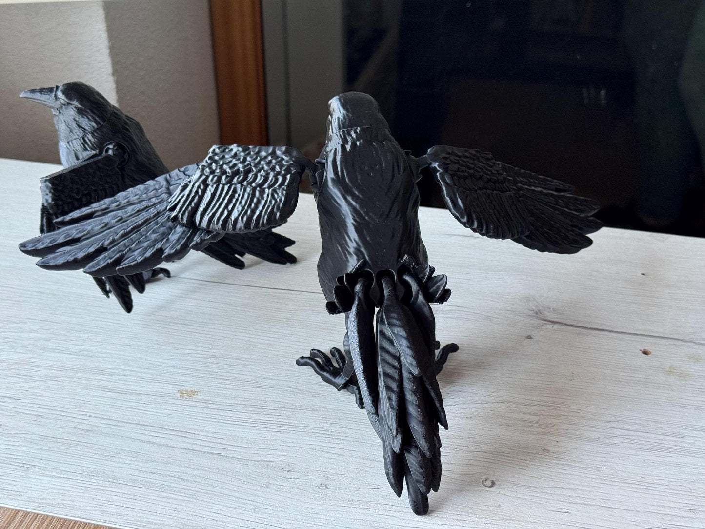 Articulated Raven Figure | Gothic Decor | Fantasy Desk Decor | Raven Collector Gift