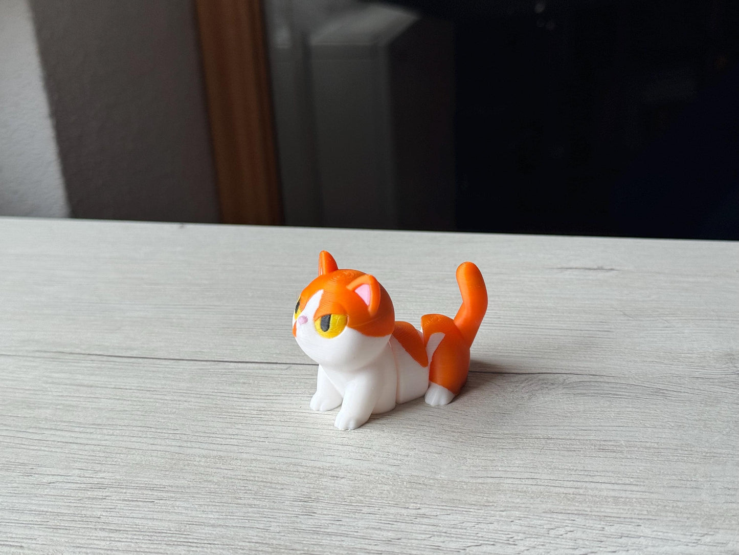 Gato articulado personalizado – Figura 3D impresa en colores Calicó, Esmoquin, Blanco, Negro | Réplica de mascota para amantes de gatos