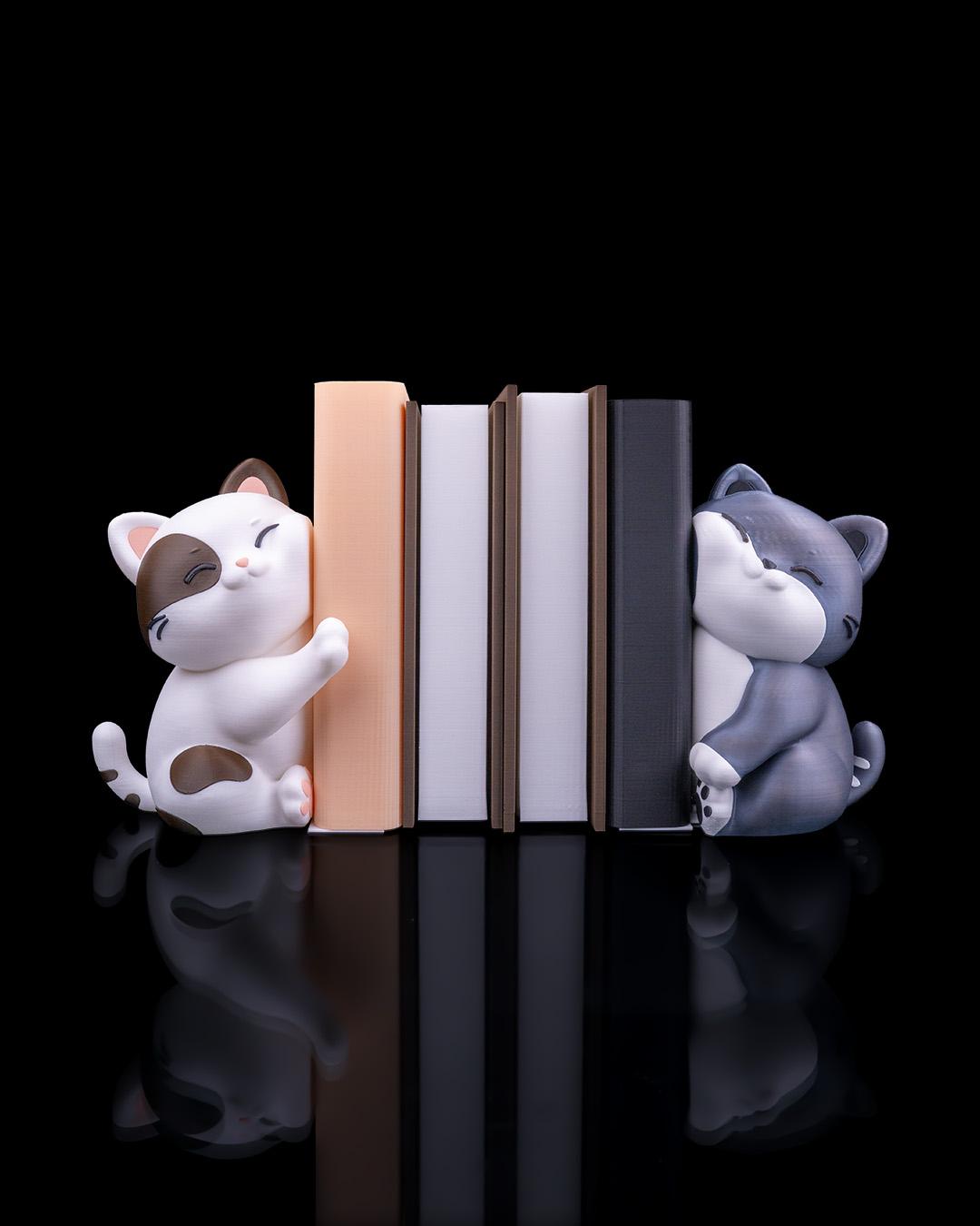 Sujetalibros de Gato – Escultura Personalizable 3D para Estantería | Decoración Book Nook y Regalo para Amantes de los Gatos