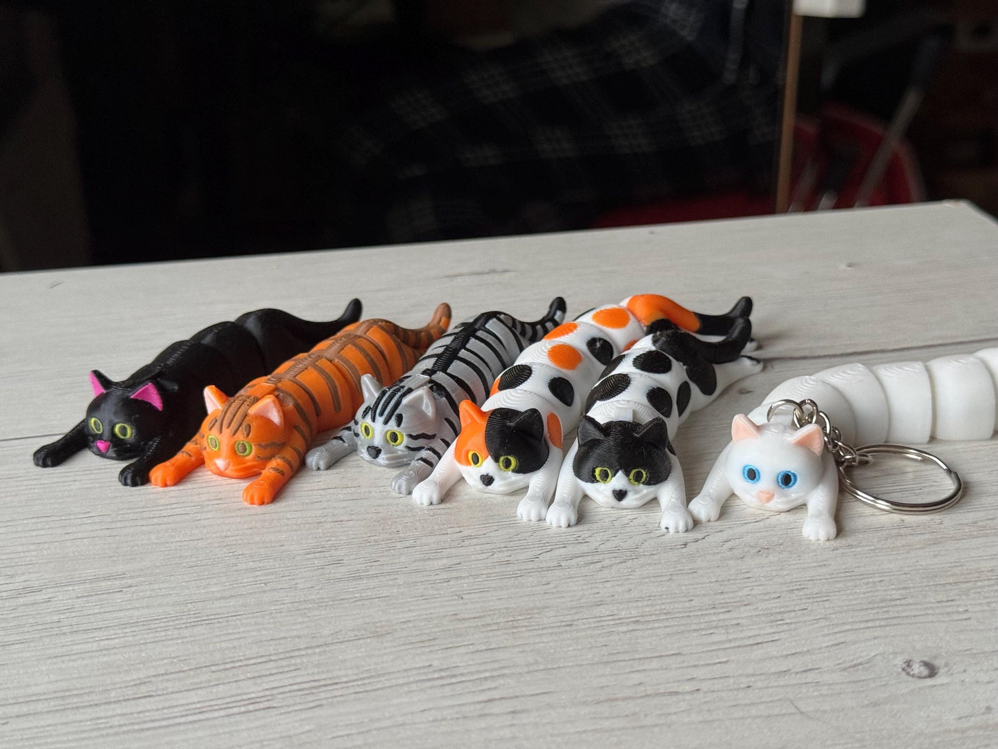 Flexi cat keychain - printed keychains in various colors, keychains for cat lovers