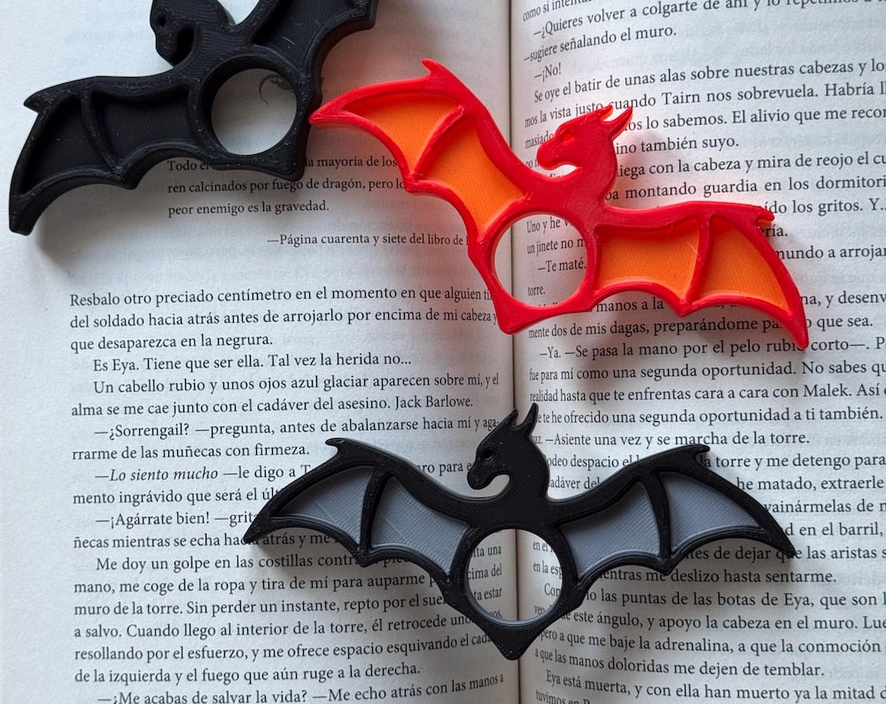 Dragon & Bat Thumb Page Holder – Comfortable Reading Aid for Book Lovers