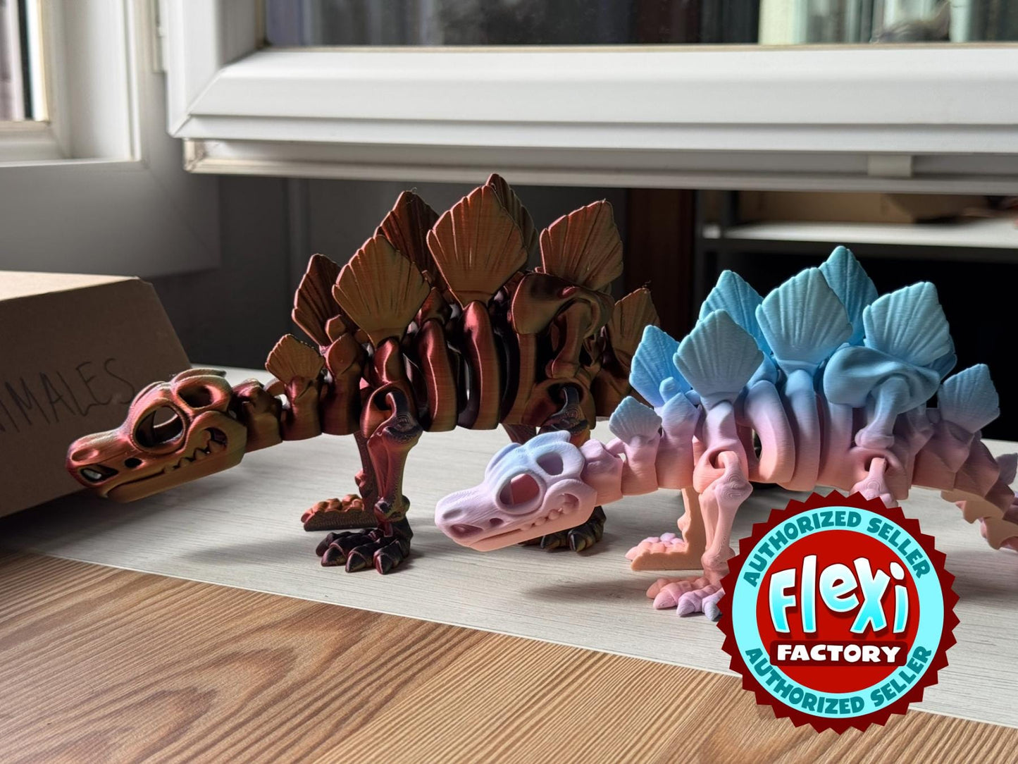 Articulated Stegosaurus Figure – 3D Printed Dinosaur Gift in Custom Colors | Posable Dino with or without Eyes