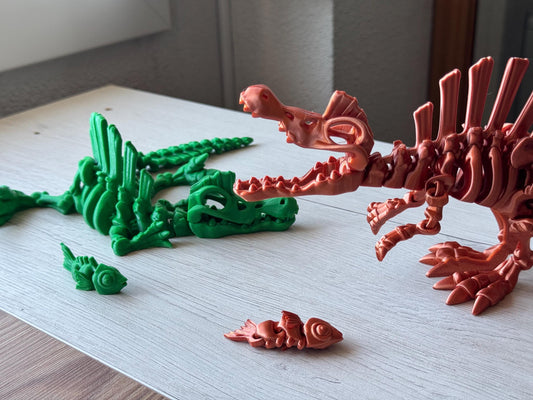 Flexi Spinosaurus Skeleton - Articulated Dino / Desk Figure / Dinosaur Fidget Figure